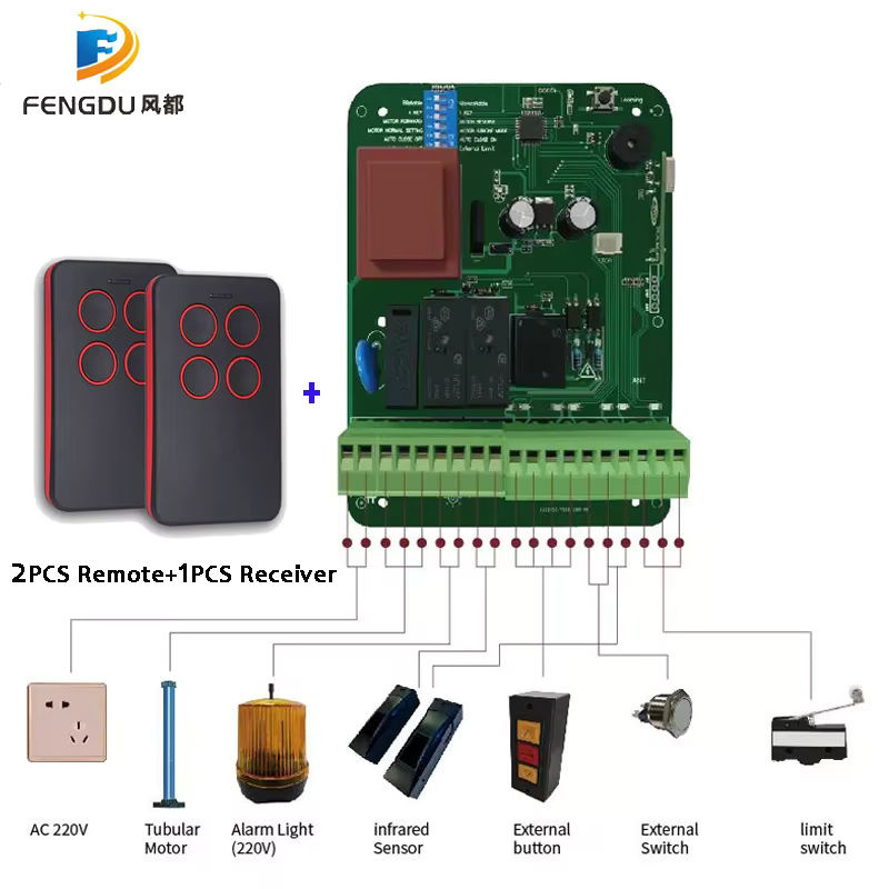 4-Kanal Garagentor Funkempfänger mit Sender für AC 220-250V und 433MHz Lerncode - Bild 4
