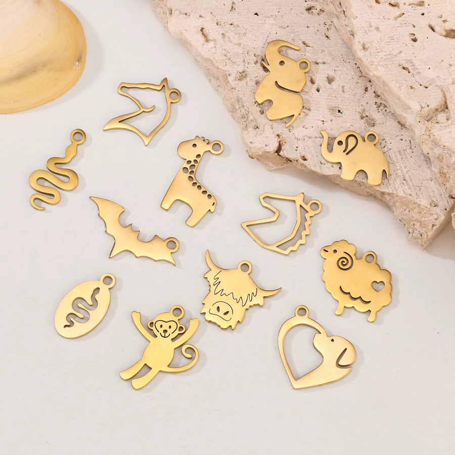 DOOYIO Anhänger Edelstahl, Gold, Unisex - Bild 3