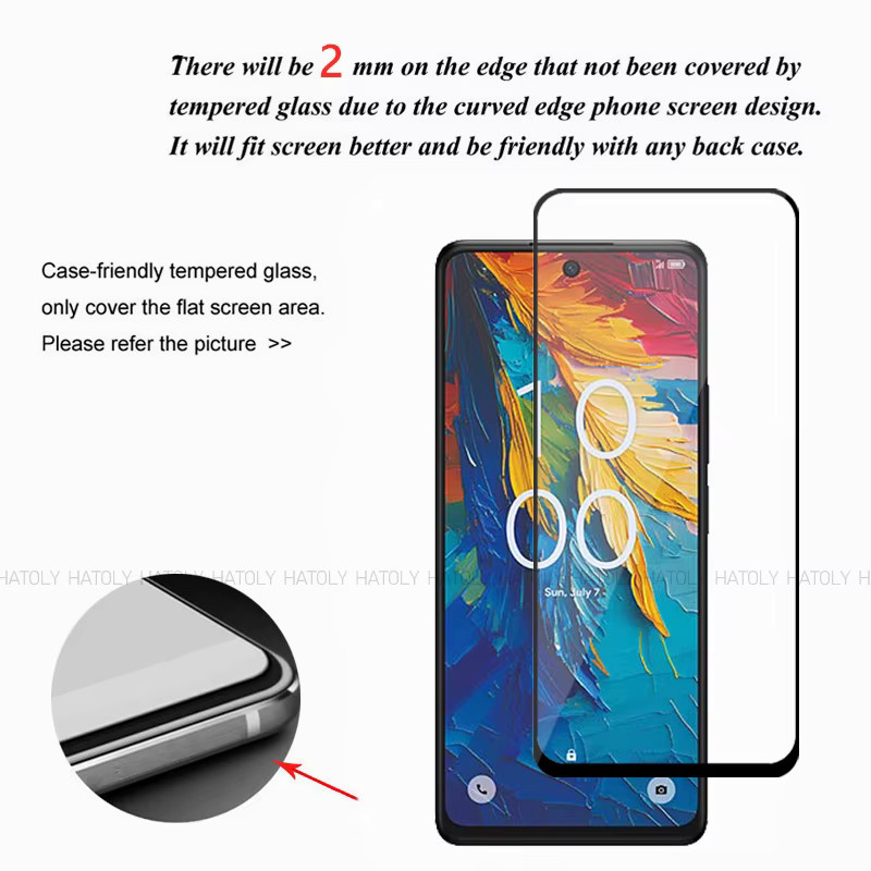 2/4er Set gehärtetes Glas als Displayschutz für TCL 50 5G Nxtpaper, transparente Vollabdeckung - Bild 2