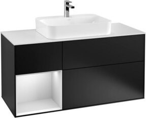V&B Waschtischunterschrank Finion in Weiß und Blau lackiert, Breite: 120 cm, Tiefe: 50,1 cm, Höhe: 50,1 cm - Bild 1