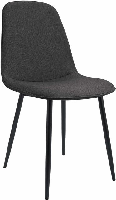 DELUKE Esszimmerstuhl RAZON in Dunkelgrau mit Stoffbezug und Metallgestell, B/T/H: 45 x 54 x 88 cm - Bild 1