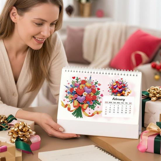 AuroraBloom Diamond Art Schreibtisch-Set Kunstkalender 2027 Bastelset Multicolor - Bild 1