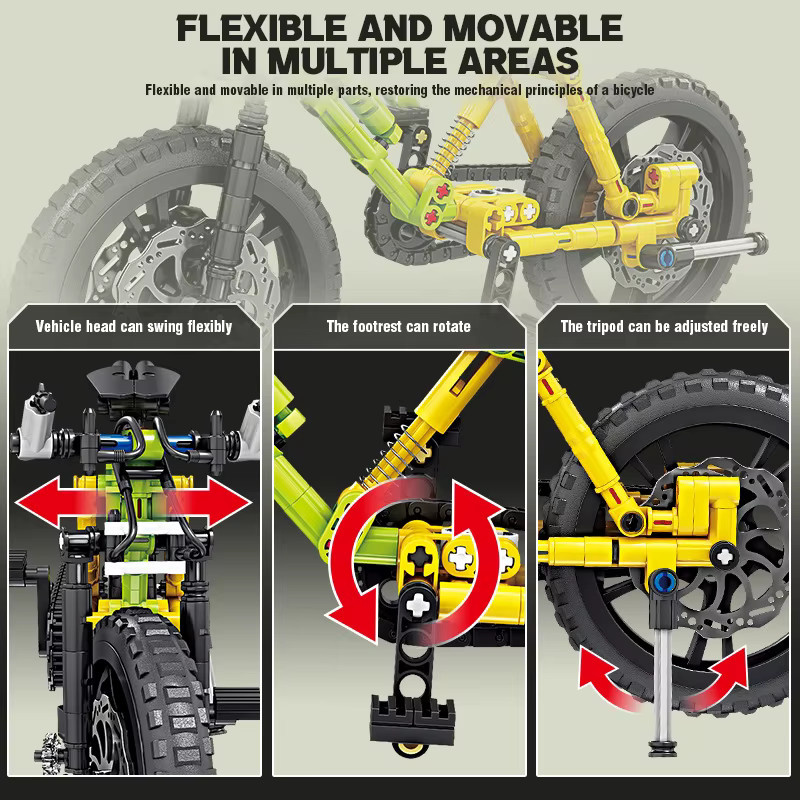 CONUSEA Fahrrad-Baukasten Mechanisches Bewegungsset Mountainbike, Modell-Spielzeug - Bild 6