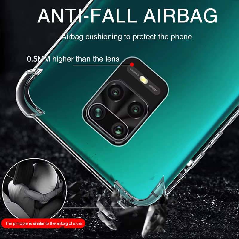 Stoßfeste transparente TPU-Schutzhülle mit Airbag-Funktion für Xiaomi Redmi Note 9, Redmi Note 9s und Redmi Note 9 Pro - Bild 2