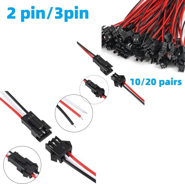 AOKIN JST-SM Anschlusskabel für LED-Licht, 2/3-polig, 20 AWG, 15 cm Länge - Bild 1
