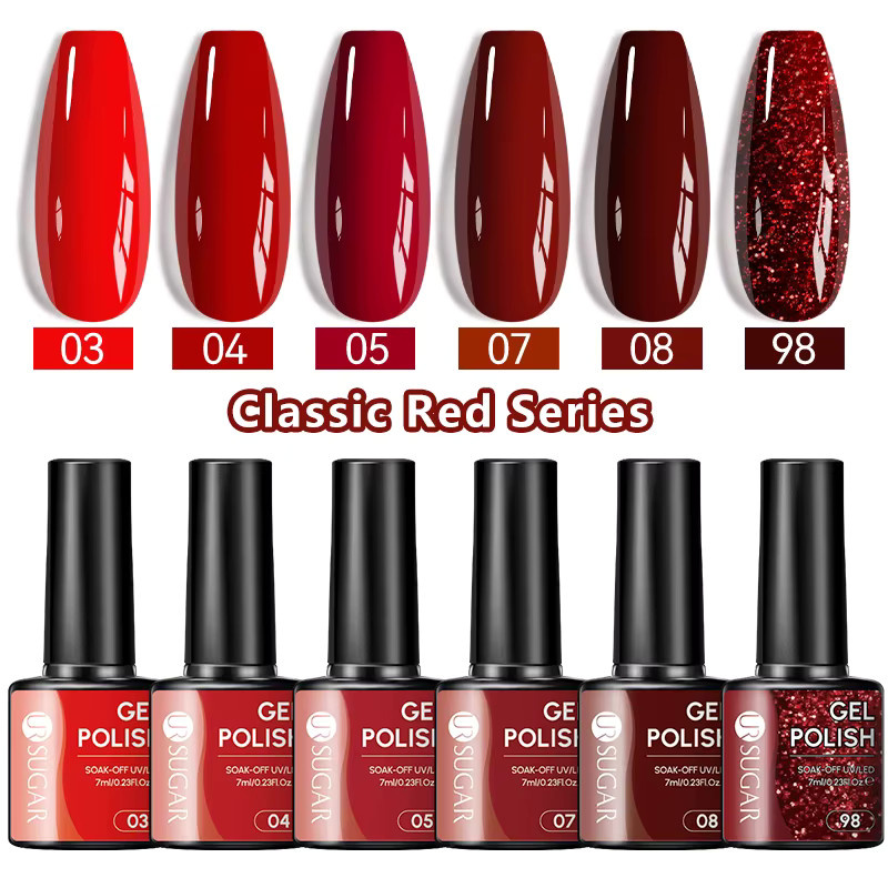 UR SUGAR Classic Red Series Nagelgel, Red, Glänzend, 7 ml - Bild 3
