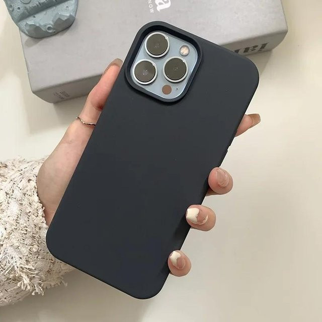 Best Phone Cases Flüssigsilikon-Handyhülle für iPhone 15 14 13 12 11 Pro Max XR XS X 7/8 in Dunkellila - Bild 1