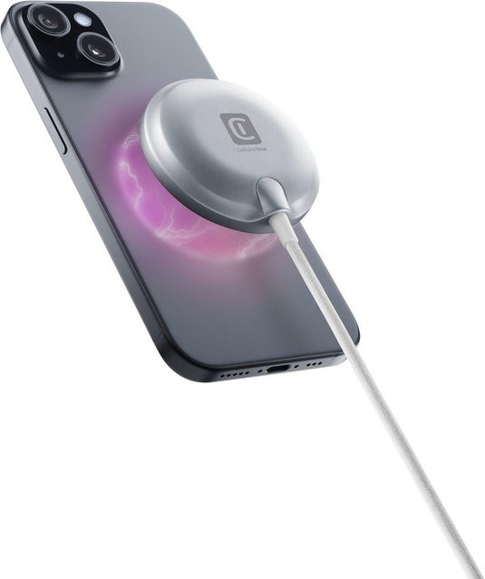 CellularLine MAG Qi2 Wireless Charger Pad in Weiß und Silber - Bild 1