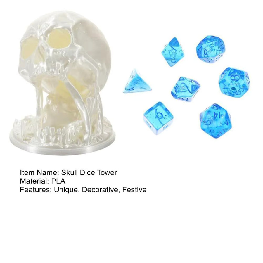 Schädel Würfel Rolling Tower, DND Tabletop RPG Zubehör, 8-teiliges Set - Bild 2