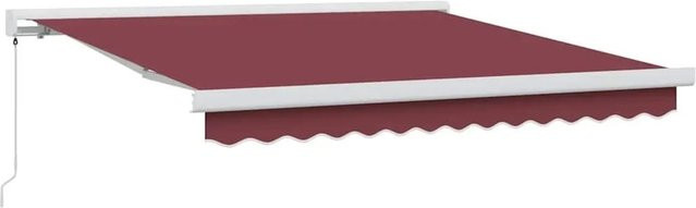 vidaXL Markise manuell aus Polyester und Aluminium in Weinrot B: 300 cm, H: 250 cm - Bild 1