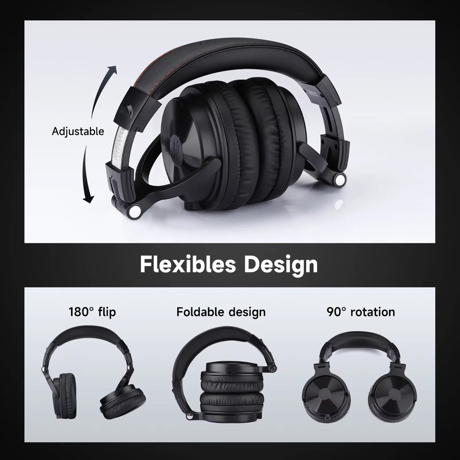 Oneodio Pro-C Bluetooth-Funkkopfhörer in Schwarz mit Mikrofon, 110 Stunden Akkulaufzeit, hochauflösender On-Ear-Kopfhörer mit Bluetooth 5.2 für Sport, PC und Telefon - Bild 5