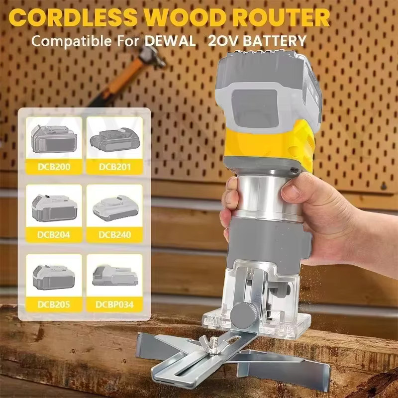 DeWalt Bürstenloser elektrischer Trimmer als Holzbearbeitungs-Fräsmaschine für 18V Akku zum Fräsen, Gravieren und Schlitzen - Bild 2