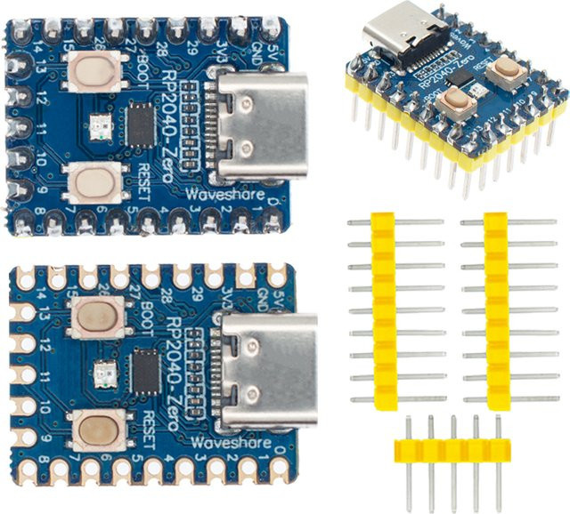 Raspberry Pi RP2040-Zero Mikrocontroller PICO Development Board in Blau mit Dual-core Cortex M0 Prozessor und 2 MB Flash - Bild 1