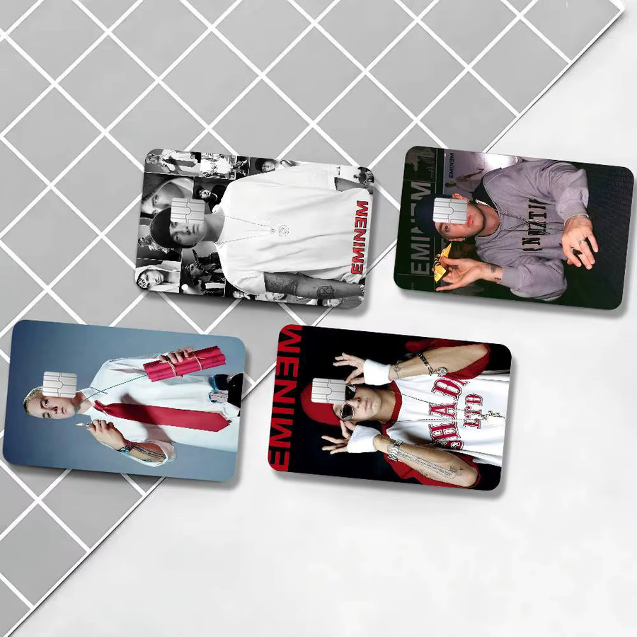 4er-Set Aufkleber für Kreditkarten und Buskarten im Eminem Anime Design, Mehrfarbig - Bild 3