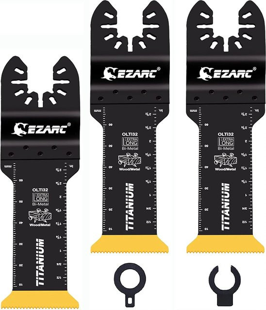 EZARC 3 Stück oszillierende Multitool-Sägeblätter aus Titan für Metall, Holz und Kunststoff - Bild 1