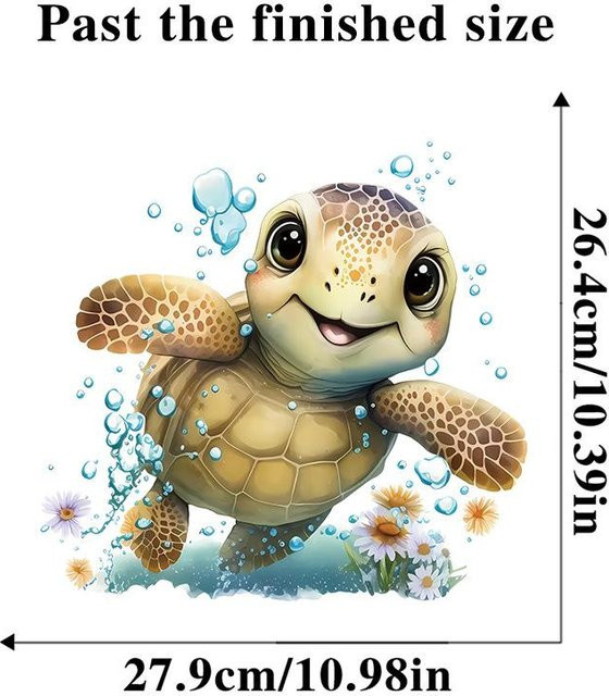 Wasserdichter Schildkröten Wandaufkleber von xianyi01 für Badezimmer, Toilette, Tür oder Kühlschrank in Mehrfarben - Bild 1