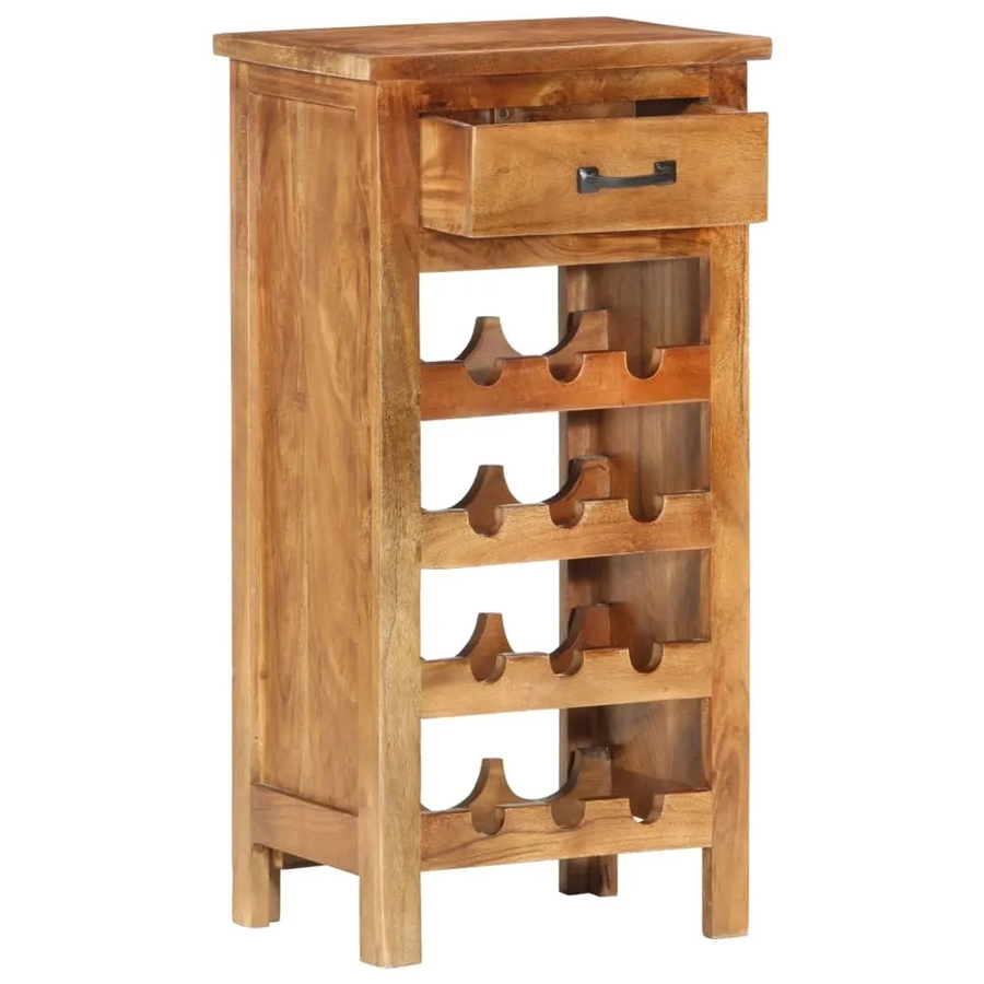 vidaXL Weinschrank aus Akazien-Massivholz in Braun, B/T/H: 40 x 30 x 80 cm - Bild 2