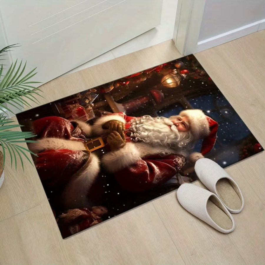 VIKAMA Weihnachtsteppich mit Weihnachtsmuster, rutschfest, mehrfarbig, B/T: 60 x 40 cm - Bild 4