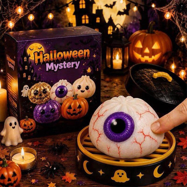 Halloween Geist Teigtaschen Squishies, Anti Stress Dekompression, Fidget Sensorisches Spielzeug - Bild 1