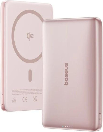 Baseus PicoGo AM41 Externer Wireless-Akku, 10000mAh, 27W, PD + FQI, USB-C, Rosa - Bild 1