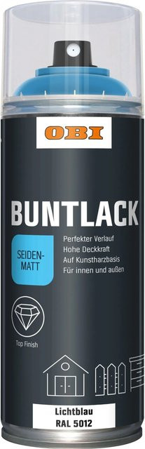 OBI Buntlack Spray RAL 5012 Lichtblau seidenmatt 400 ml - Bild 1