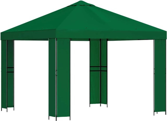 vidaXL Pavillon aus Stahl und Polyester in Grün mit wasserabweisendem Dach, B/T/H: 300 x 300 x 276,5 cm - Bild 1