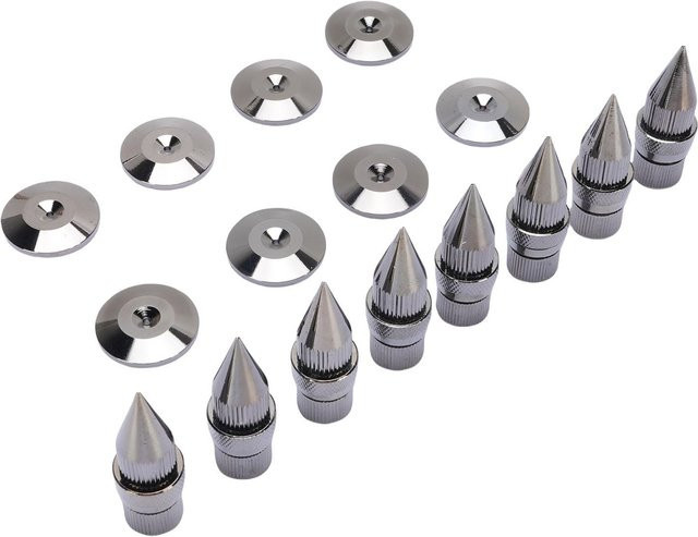 KONNWEI Lautsprecher Spikes Pads Set, 8 Stück höhenverstellbare Stoßdämpfer für Plattenspieler und Verstärker, Kupfer/Gold/Silber - Bild 1