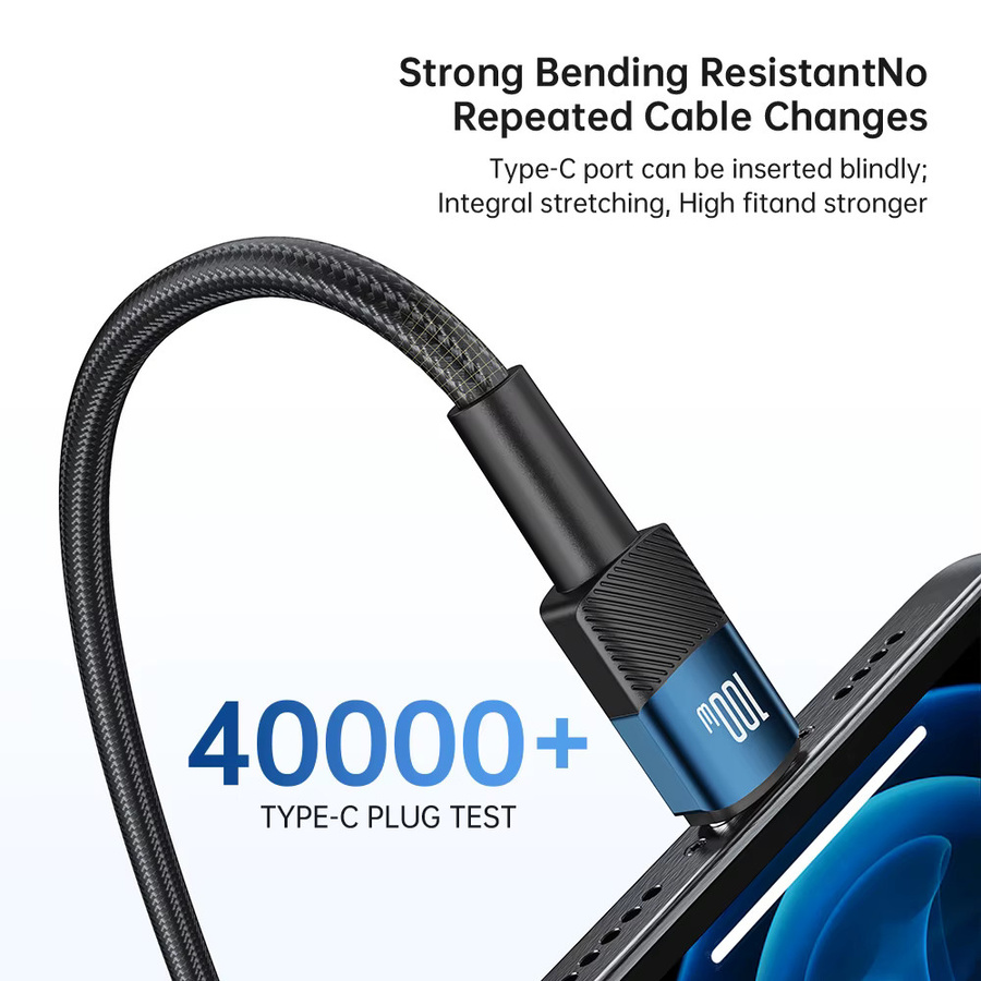 NNBILI 3er-Set USB-C auf USB-C Schnellladekabel 100W in Schwarz für iPhone, Samsung und PS5 - Bild 5