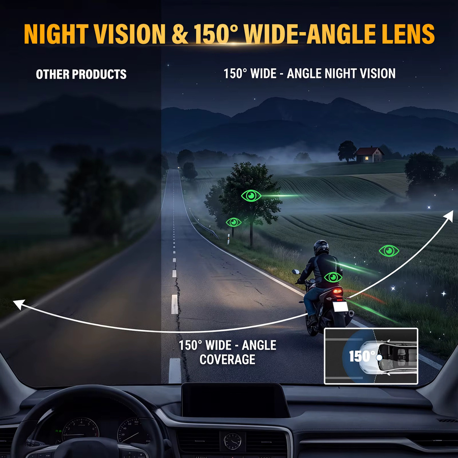 Podofo 4K Dashcam 2160P Video Auto-Blackbox für Lexus RX 2023-2025 & RX Hybrid 350 in Schwarz mit WLAN-App und Schleifenaufnahme - Bild 4