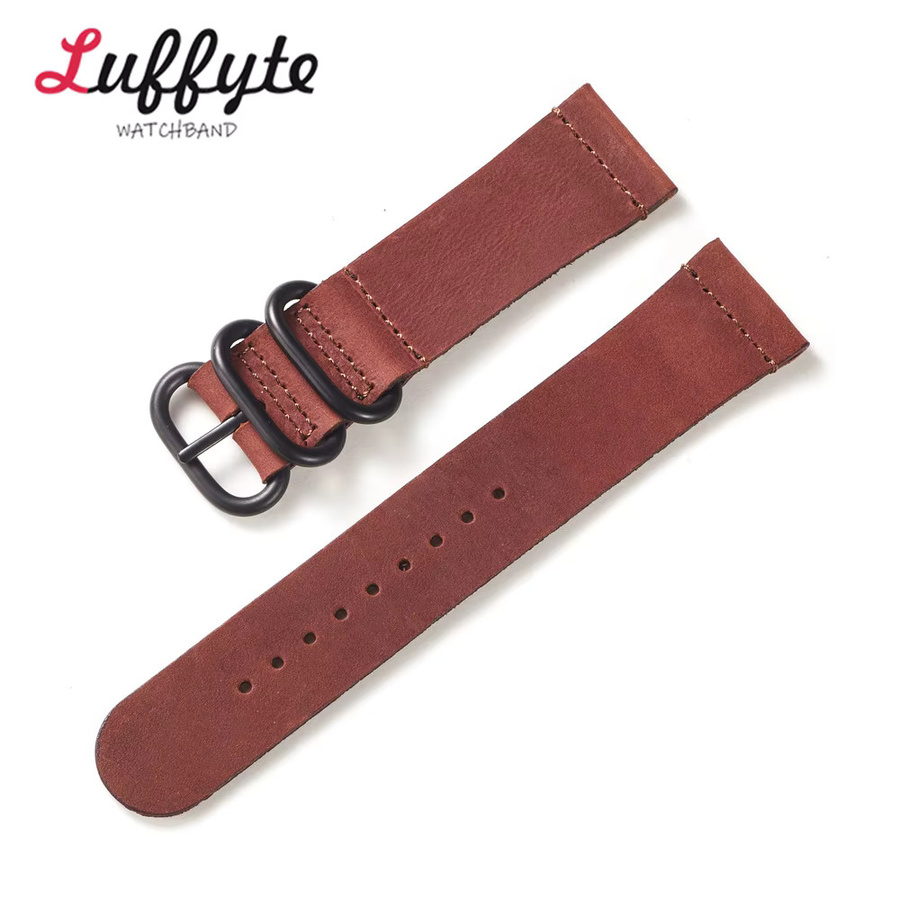 Luffyte Uhrenarmband Leder, Crazy Horse, Herren, 20mm, 22mm - Bild 2