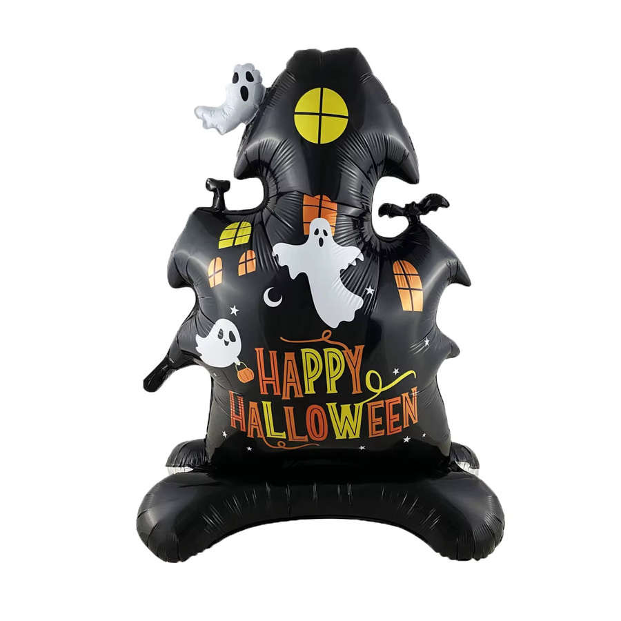 Halloween Folienballon mit Kürbis, Katze und Totenkopf für deine Party-Dekoration - Bild 2