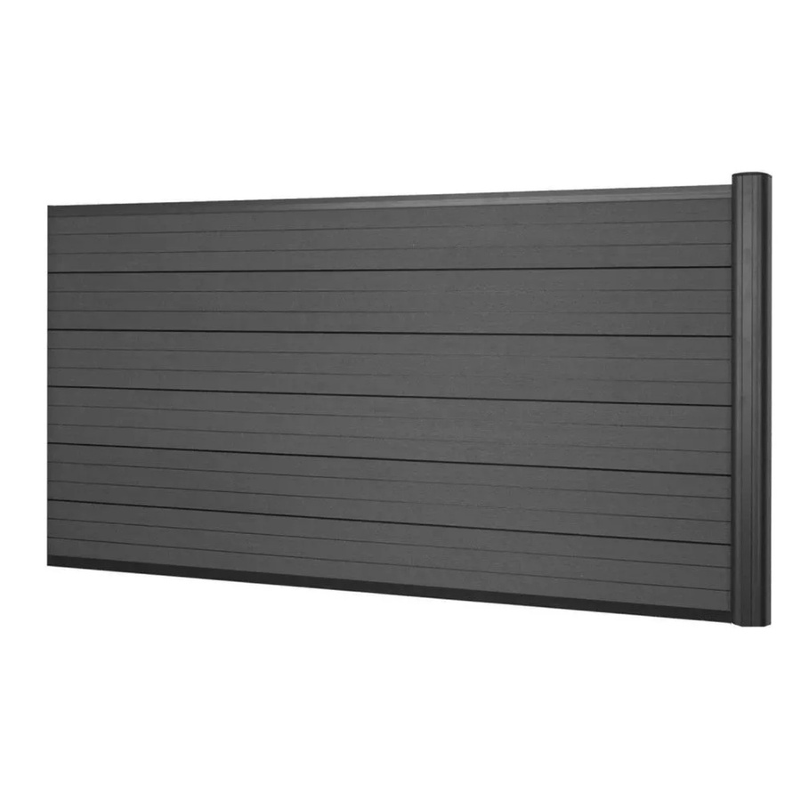 MCW WPC-Sichtschutz Savoie Windschutz Zaun Alu Premium Erweiterungselement Niedrig 1,85m Anthrazit - Bild 2