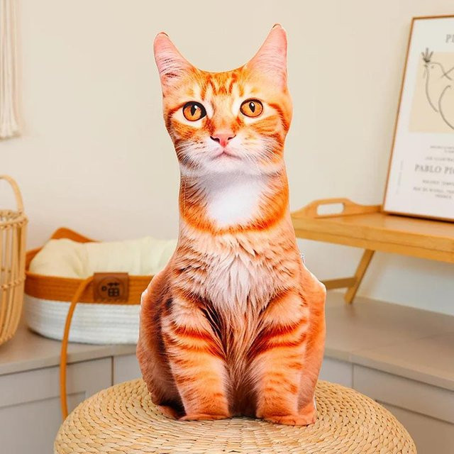 Yiran toy Katzen-Plüschtier, Kissen, 48cm, Orange - Bild 1