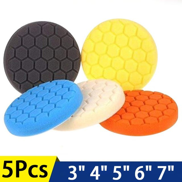 Toorise 5-teiliges Auto Polierpad Set mit selbstklebendem Polierschwamm und Wollpads in Multicolour für Bohrer und Poliergeräte - Bild 1