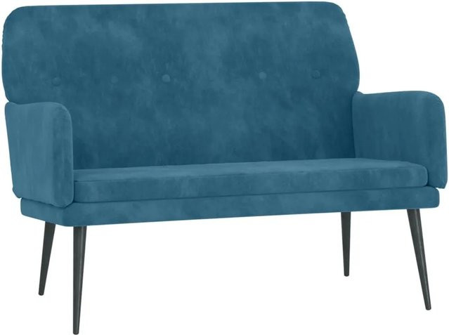 vidaXL Sitzbank Blau Samt mit Armlehnen B/T/H: 108 x 79 x 79 cm - Bild 1
