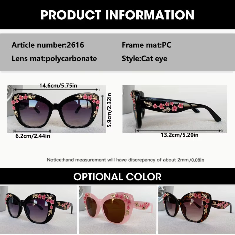 OCYCO Cat Eye Sonnenbrille, Vollrand, Kunststoff, Schwarz, Damen - Bild 2