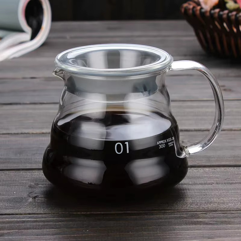 Easy Time Kaffeekanne und Trichter Set aus Glas in Transparent, handgefertigtes Wolkenform Kaffeefilter-Set mit Extraktionsbecher - Bild 5