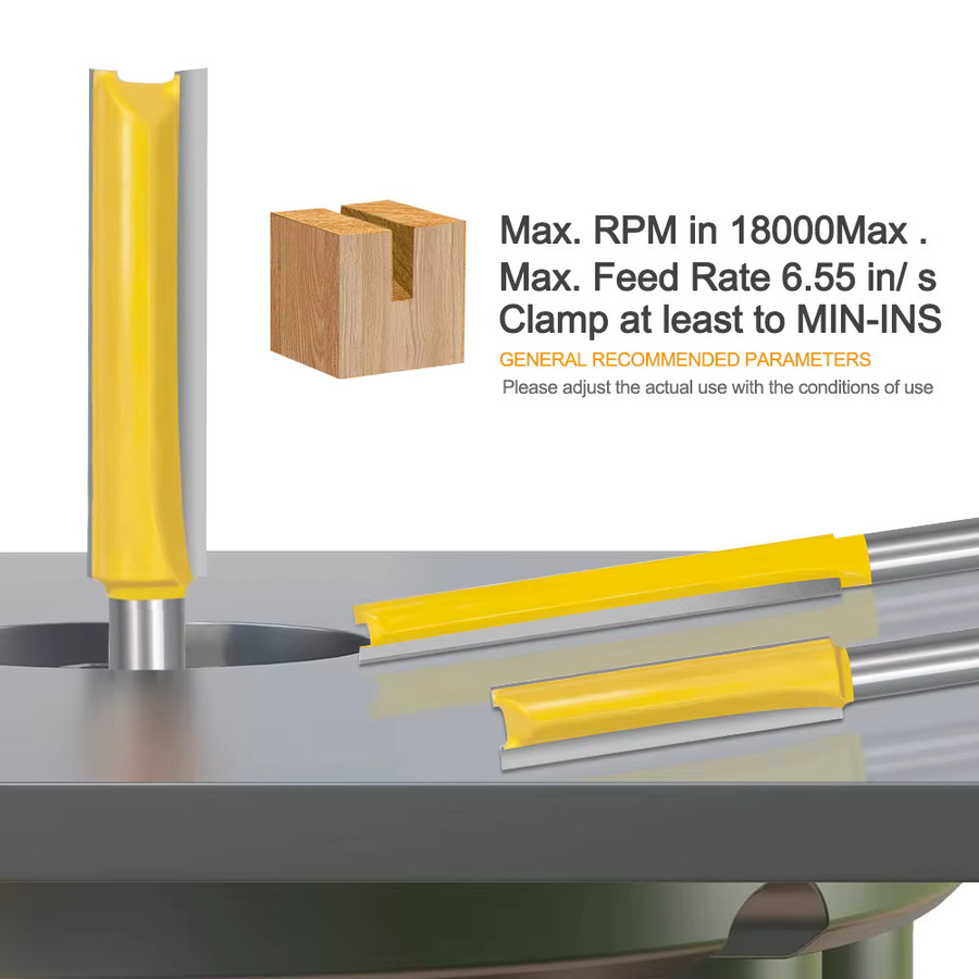 XCAN Erweiterter gerader Fräser mit 1/4 Zoll Schaft, Doppel-Kante Hartmetall Fräser für CNC Router, Silber - Bild 4