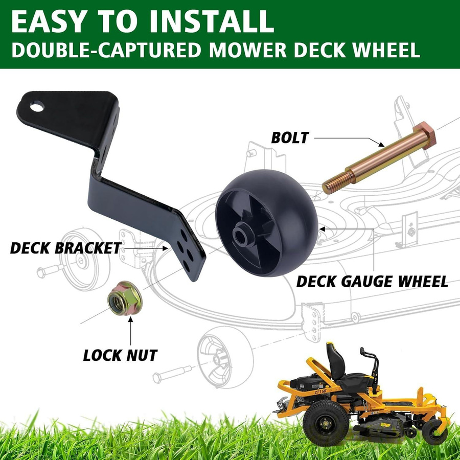 SHTAZKIA 2er-Pack Rasenmähermähwerk Höhenräder Ersatzset mit Schrauben für Cub Cadet 734-04155 und Toro 112-0677 72-025 210-275 aus Polypropylen - Bild 5