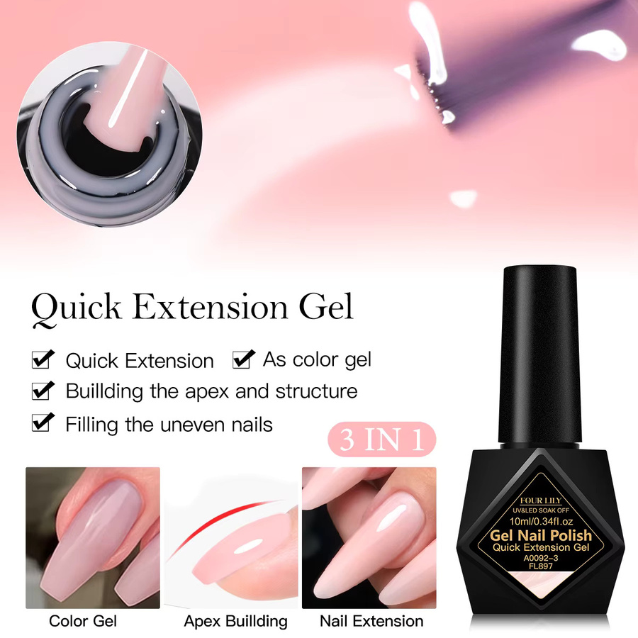 Four Lily Nagelgel, Nude Rosa, Glänzend, 10 ml - Bild 3