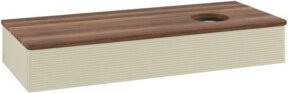 V&B Waschtischunterschrank Antao mit Frontstruktur und Beleuchtung, Farbe: Weiss, B/T/H: 120 x 50 x 19 cm - Bild 1