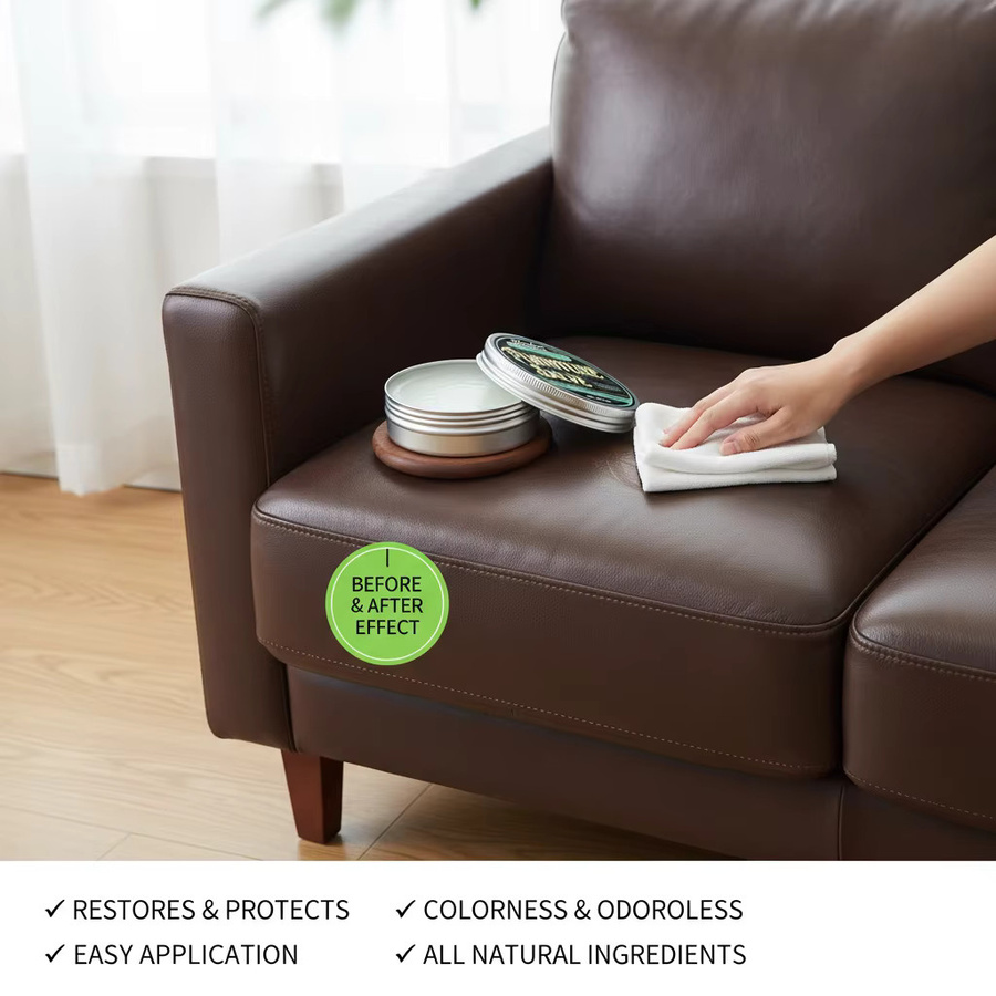 Sikezhan Sofa-Conditioner aus Naturleder – Pflegende Möbelsalbe und Lederpolitur für Sofas und Liegesessel - Bild 3