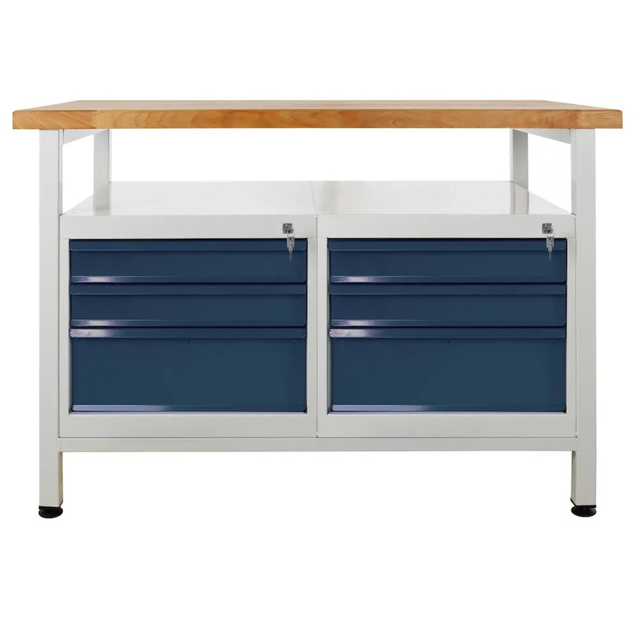 PROREGAL Werkbank Rhino mit Ablagefläche und 6 Schubladen, Farbe: Anthrazitgrau und Lichtgrau, H x B x T: 84 x 120 x 60 cm - Bild 2