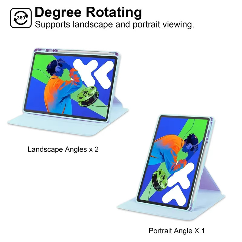 Lenovo Idea Tab Pro Hülle mit Stifthalter, 360 Grad drehbar, transparentes Acryl Hartschale Tablet-Coque für Idea Tab Pro 12.7 TB373fu - Bild 2