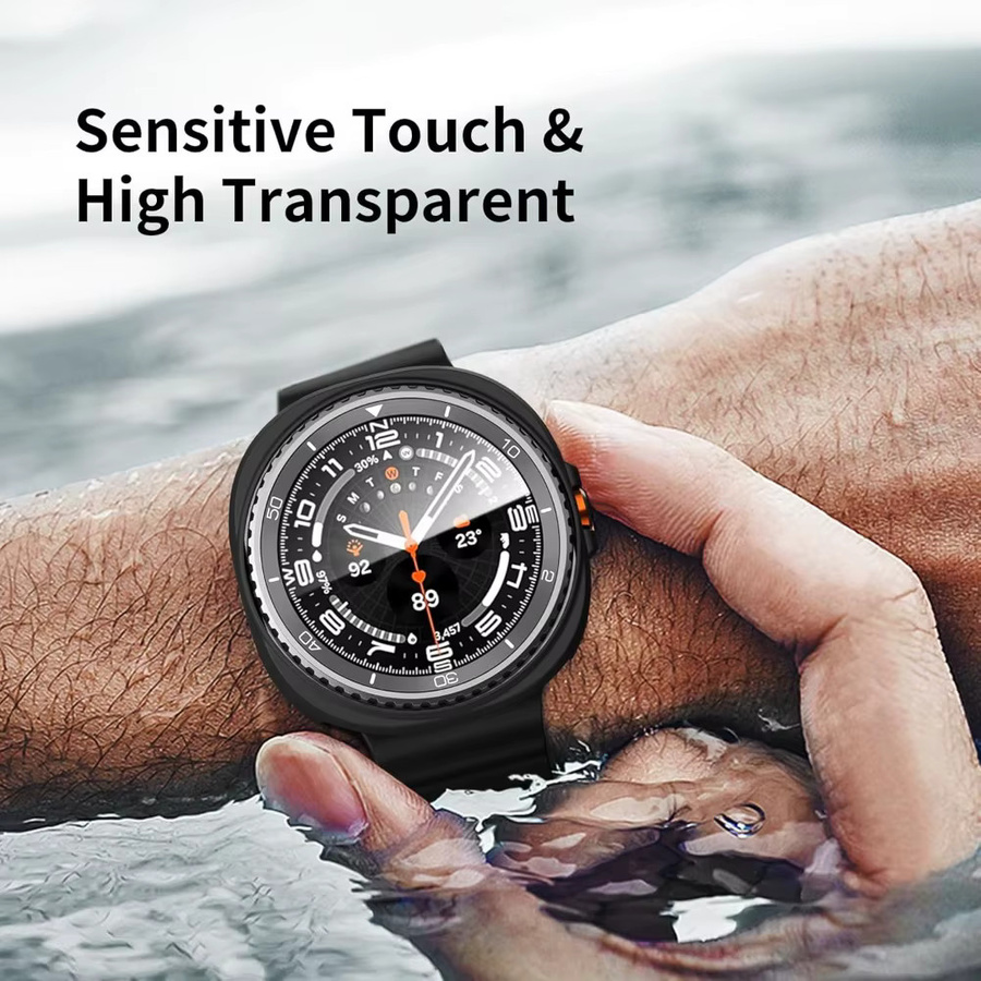Mptionx Uhrenzubehör PC-Abdeckung + Glas, Schwarz, Samsung Galaxy Watch 8 - Bild 5