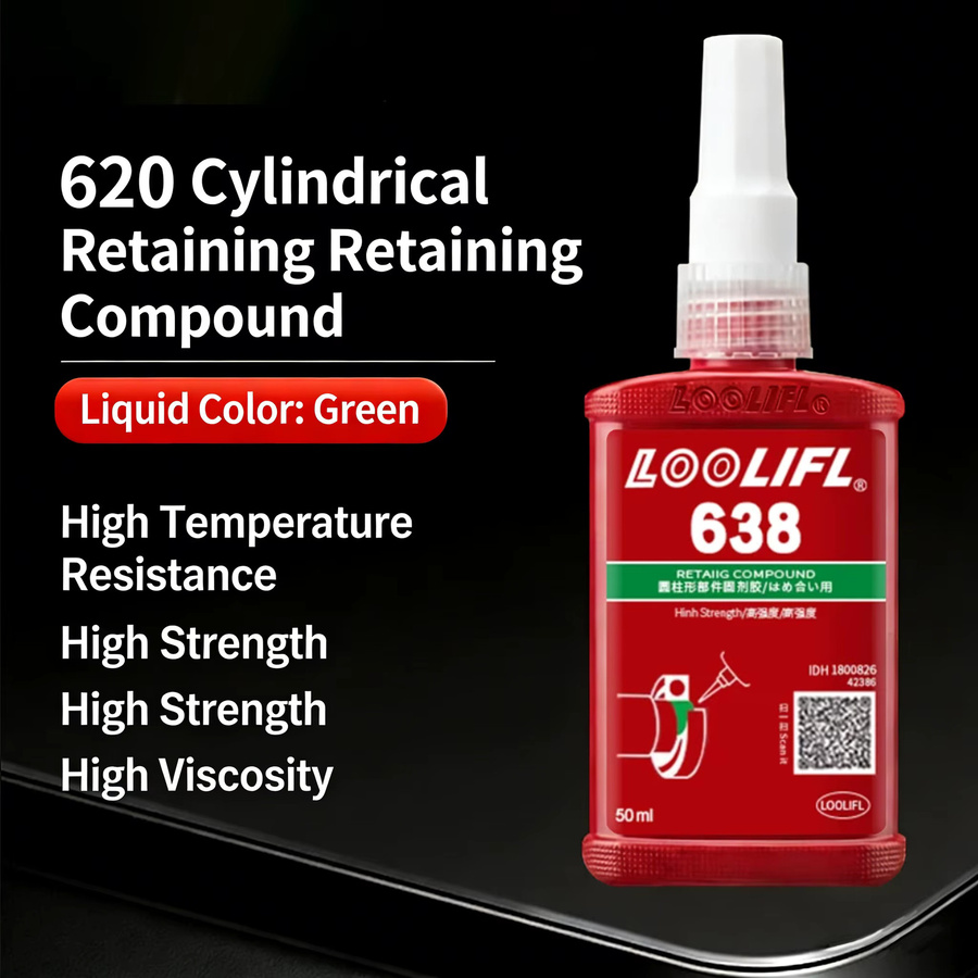 LOOLIFL 638 Zylindrischer Haltekleber, Hochfester und Hochtemperaturbeständiger Klebstoff, Grün, 50 ml - Bild 3