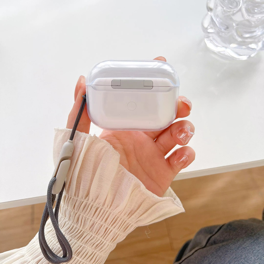 Transparente TPU-Schutzhülle für Apple AirPods 3 mit Trageband und Stoßfestigkeit - Bild 3