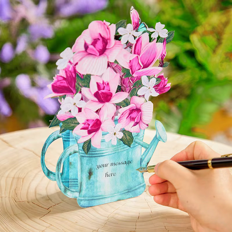 Opjoys 3D-Grußkarte mit Magnolienmotiv in Multicolour - Bild 2