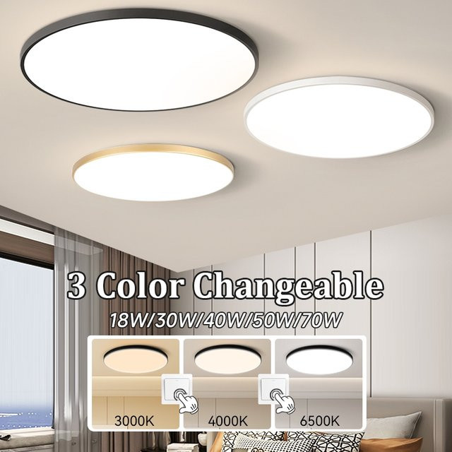 CANMEIJIA Moderne Dimmbare LED-Deckenleuchte in Weiß, Ultradünnes Panel für Wohnzimmer, Schlafzimmer und Küche - Bild 1
