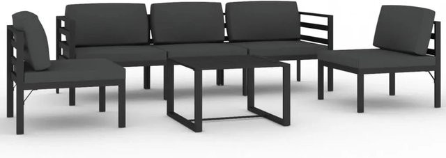 vidaXL 6-tlg Garten-Lounge-Set Modell 4 aus Aluminium mit Kissen in Anthrazit - Bild 1